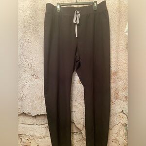 Figs Black Jogger Pants with Gray Drawstring